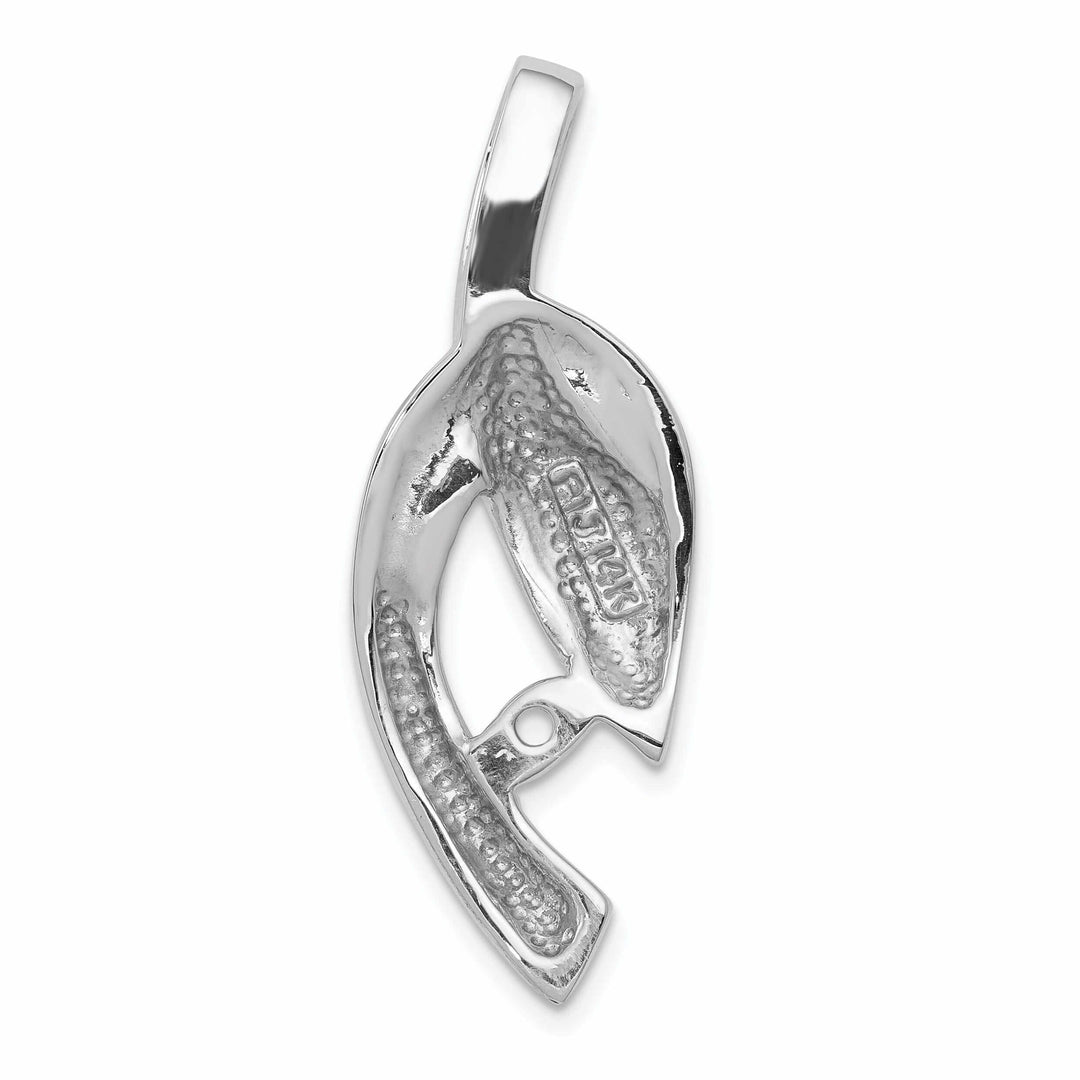 14K Polished White Gold Slide Pendant Mounting