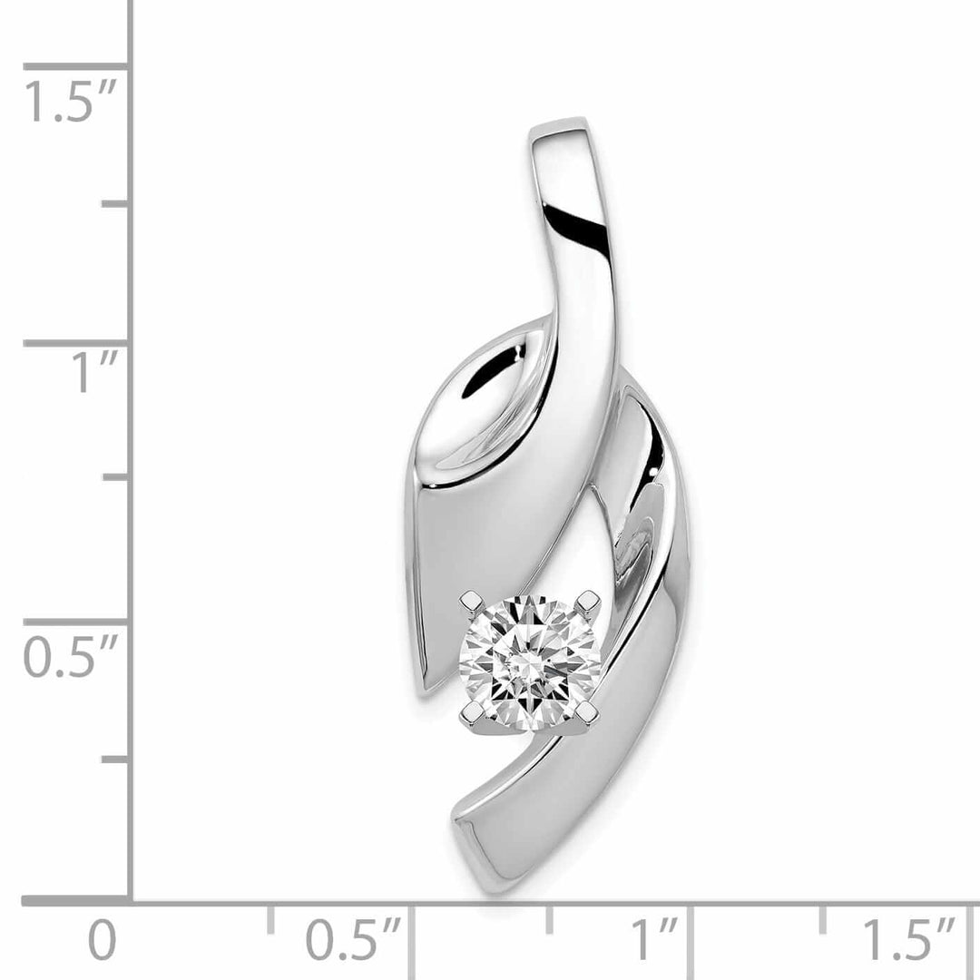 14K Polished White Gold Slide Pendant Mounting