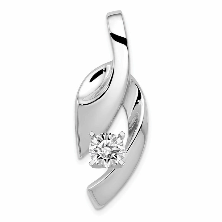 14K Polished White Gold Slide Pendant Mounting