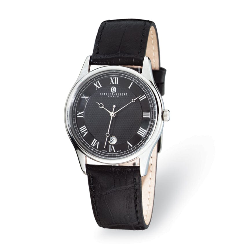 Ladie Charles Hubert Stainless Steel Leather Watch