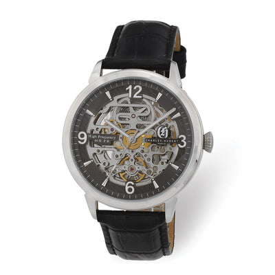 Mens Charles Hubert Stainless Black Gray Skeleton Dial Automatic Watch at $ 421.71 only from Jewelryshopping.com