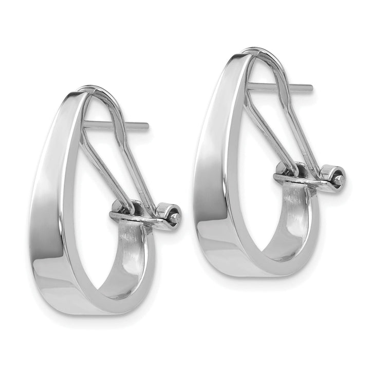 14k White Gold Polished Hoop Earrings