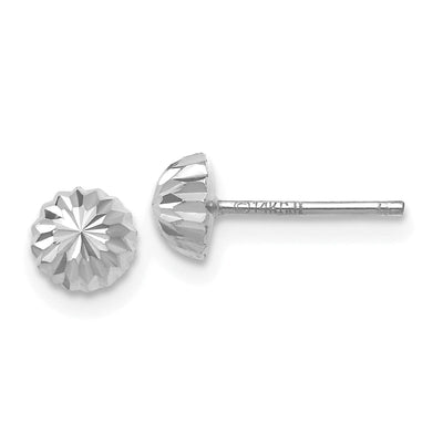 14k White Gold Polished D-C Half Ball Earrings at $ 63.1 only from Jewelryshopping.com