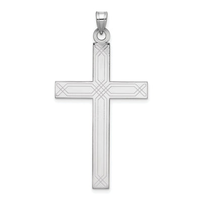 14k White Gold Solid Cross Pendant at $ 317.32 only from Jewelryshopping.com