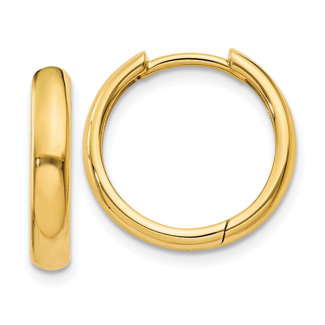 14k Yellow Gold Polished Hoop Earrings