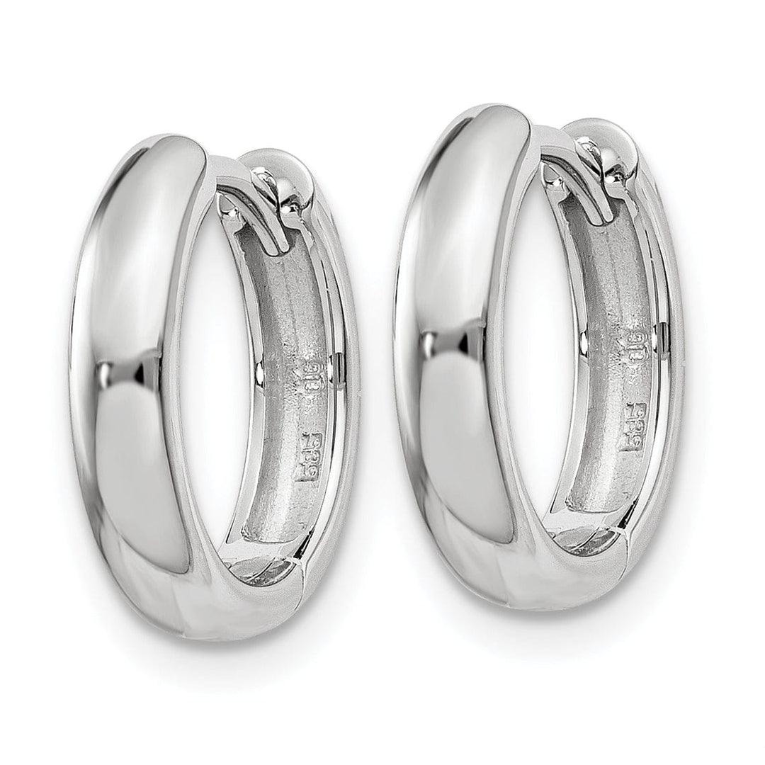 14k White Gold Polished Hoop Earrings