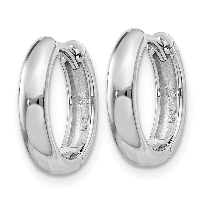 14k White Gold Polished Hoop Earrings