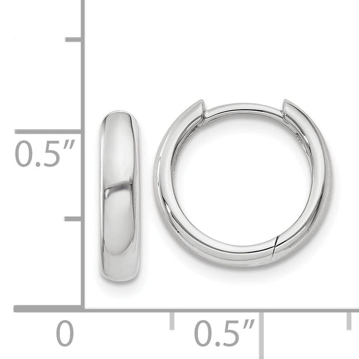 14k White Gold Polished Hoop Earrings