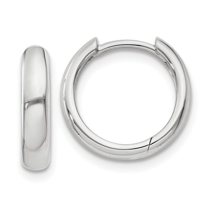 14k White Gold Polished Hoop Earrings