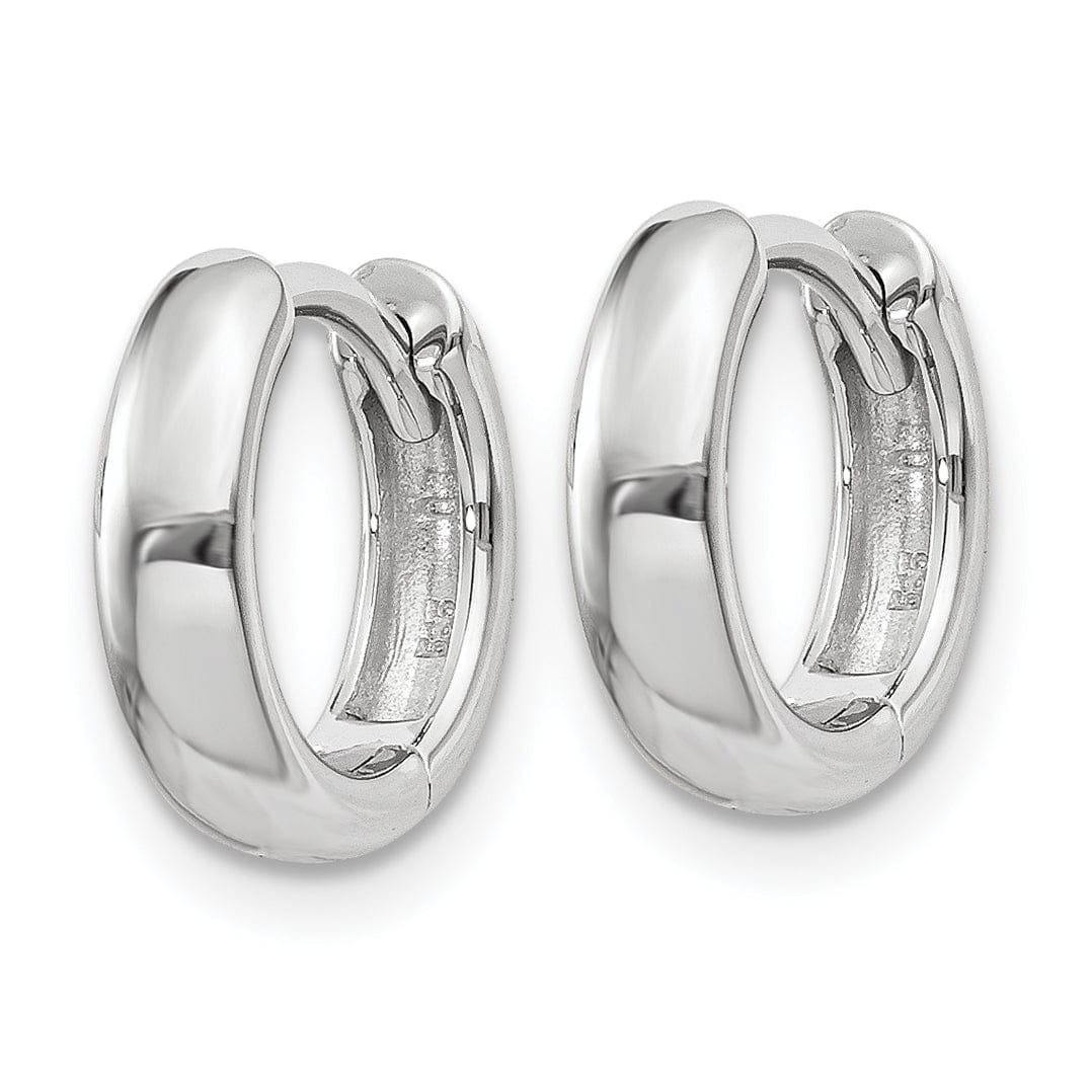 14k White Gold Polished Hoop Earrings