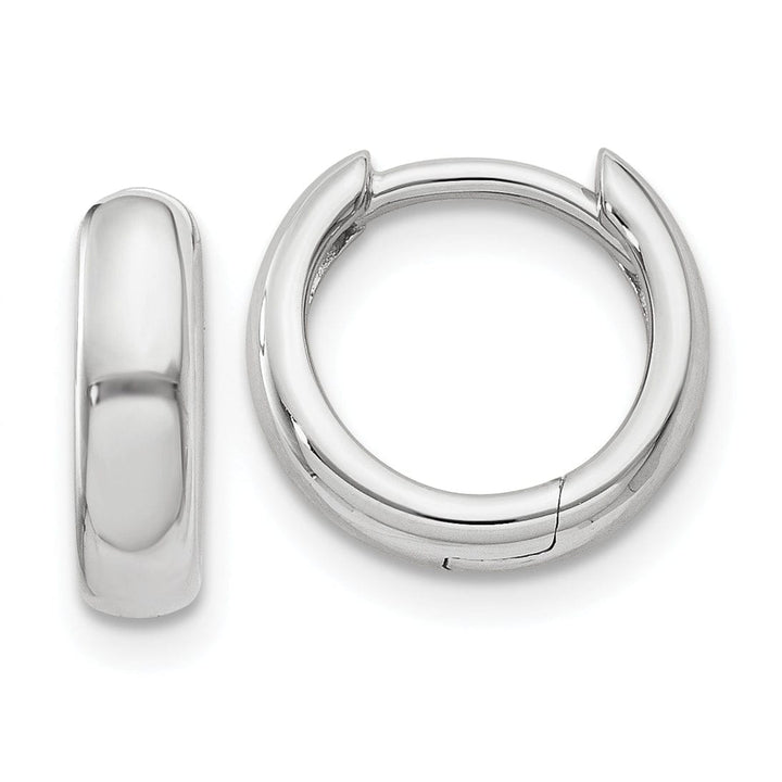 14k White Gold Polished Hoop Earrings