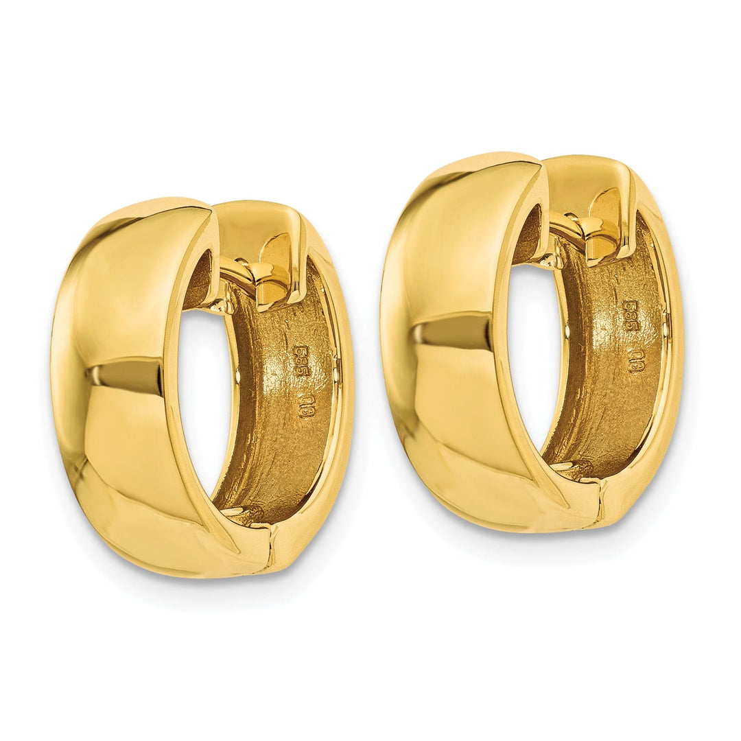 14k Yellow Gold Polished Solid Hoop Earrings