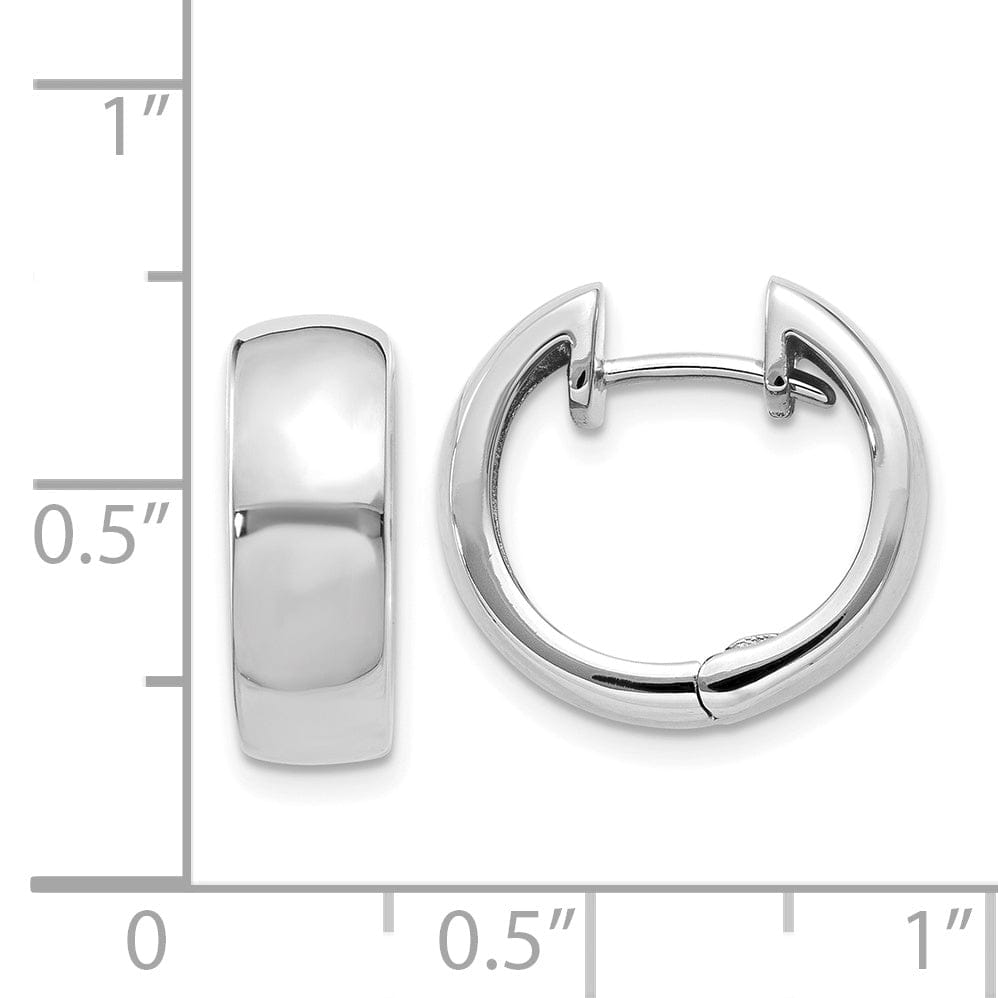 14k White Gold Polished Hoop Earrings