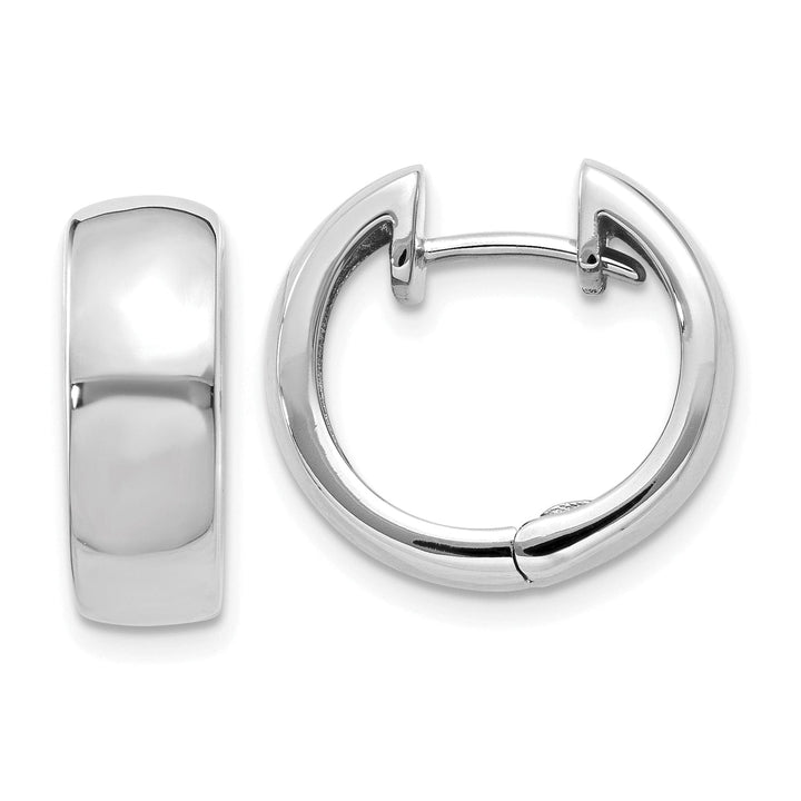 14k White Gold Polished Hoop Earrings