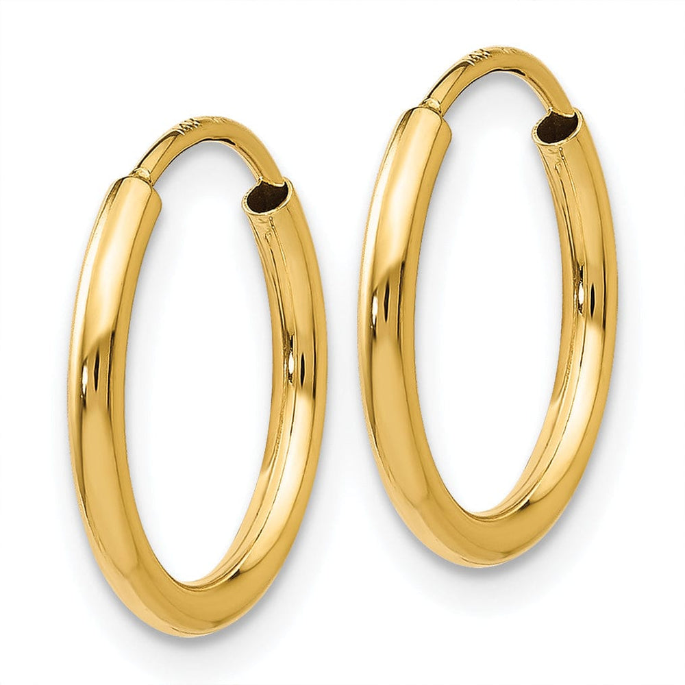 14k Yellow Gold Polished Endless Hoops 1.5mm x 15mm