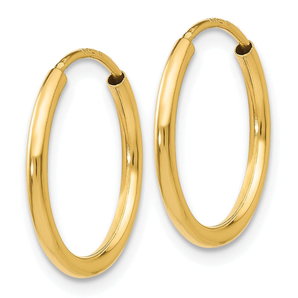 14k Yellow Gold Polished Endless Hoops 1.5mm x 16mm