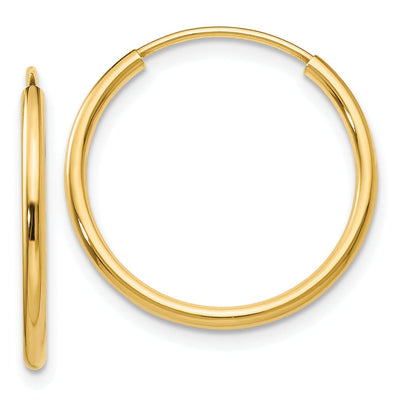 14k Yellow Gold 1.5MM Polished Round Endless Hoop at $ 91.53 only from Jewelryshopping.com