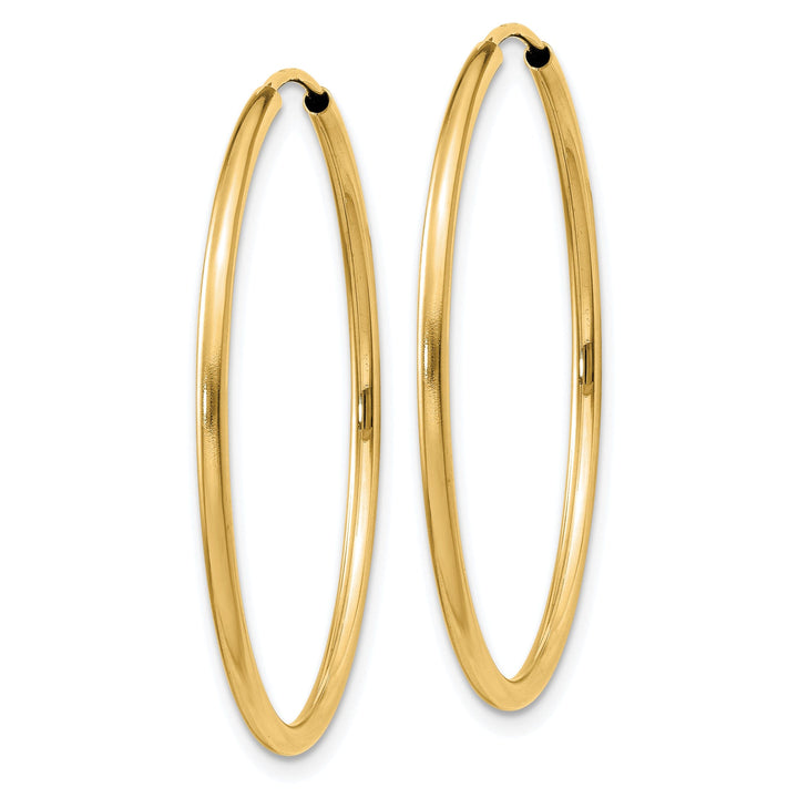 14k Yellow Gold Polished Endless Hoops 1.5mm x 30mm