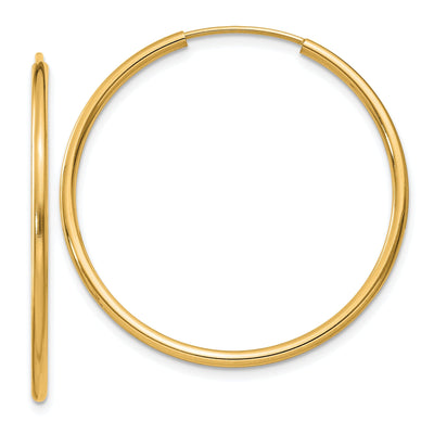 14k Yellow Gold 1.5MM Polished Round Endless Hoop at $ 156.47 only from Jewelryshopping.com