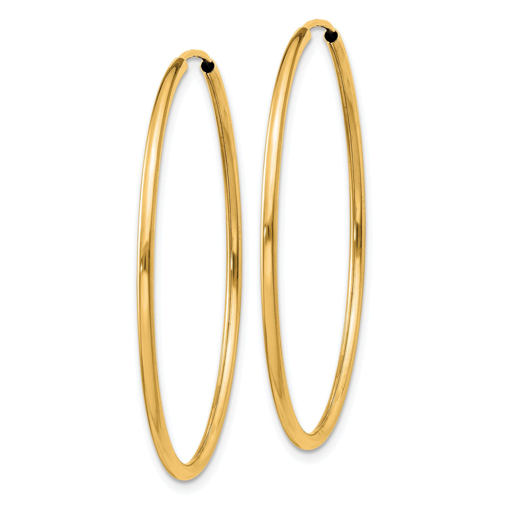 14k Yellow Gold Polished Endless Hoops 1.5mm x 38mm