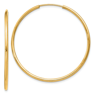 14k Yellow Gold 1.5MM Polished Round Endless Hoop at $ 182.7 only from Jewelryshopping.com