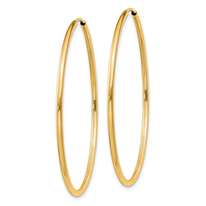 14k Yellow Gold Polished Endless Hoops 1.5mm x 40.5mm