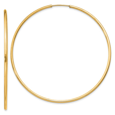 14k Yellow Gold 1.5MM Polished Round Endless Hoop at $ 272.53 only from Jewelryshopping.com