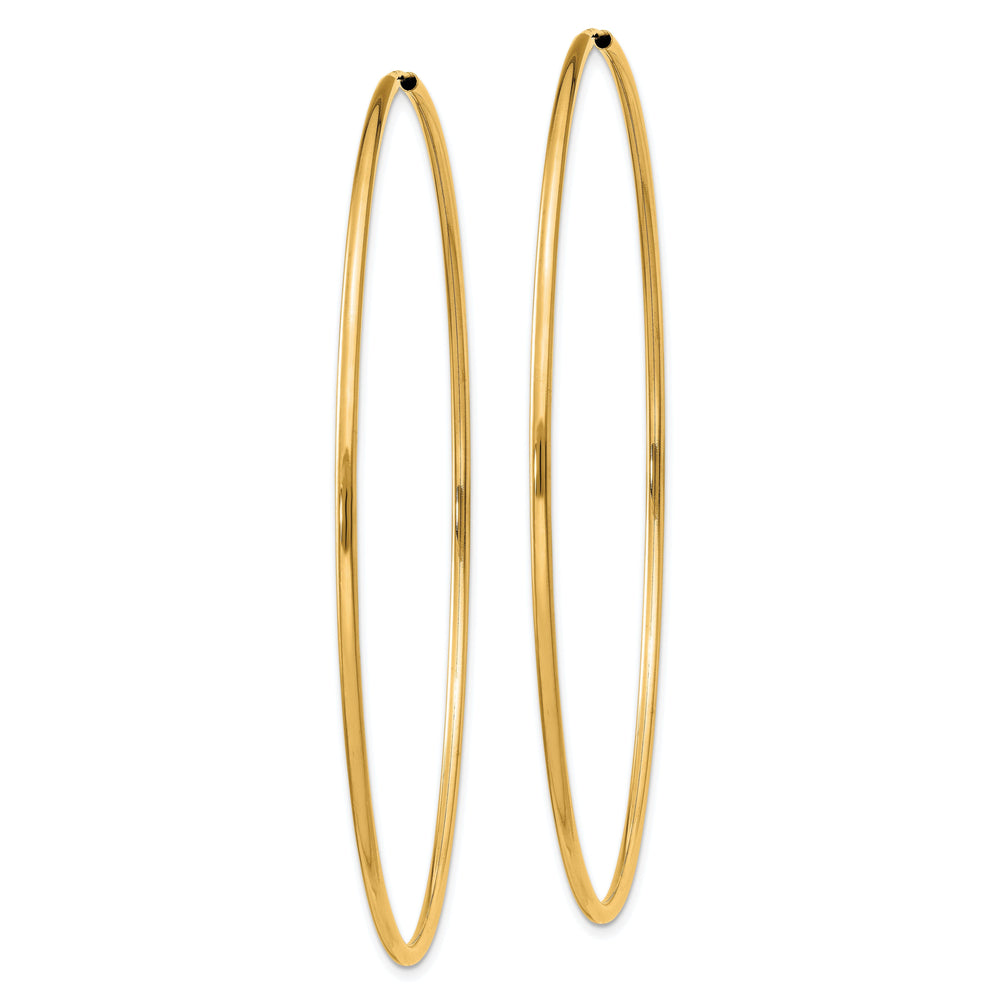 14k Yellow Gold Polished Endless Hoops 1.5mm x 64mm