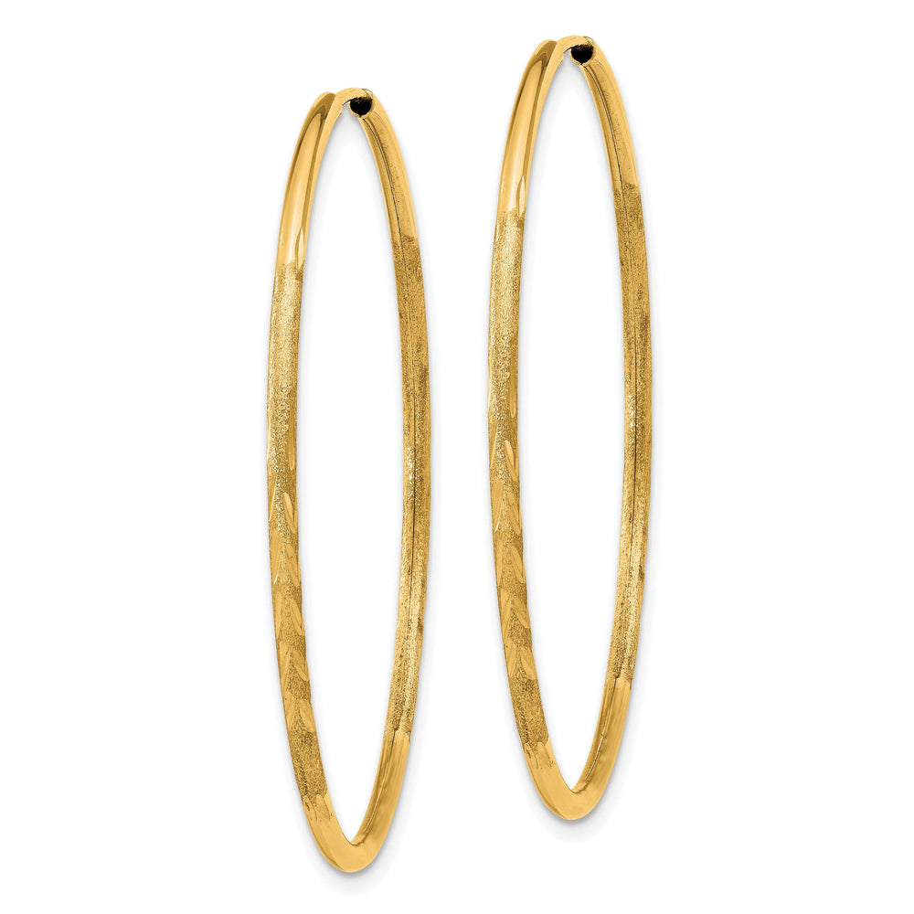 14k Yellow Gold Satin D.C Endless Hoops 1.5mm x 39mm