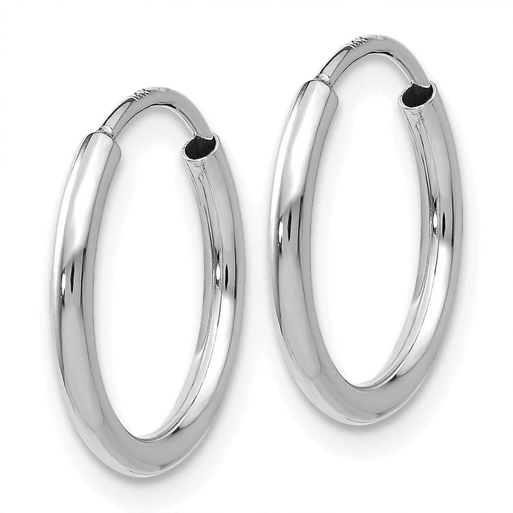 14k White Gold Polished Endless Hoop Earring 1.5mm x 15mm