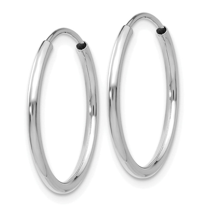 14k White Gold Polished Endless Hoop Earrings 1.5mm x 17mm