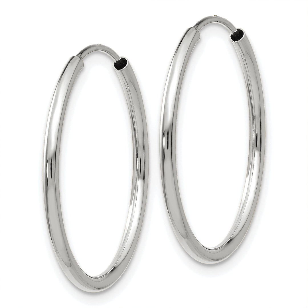 14k White Gold Polished Endless Hoop Earrings 1.5mm x 23 mm