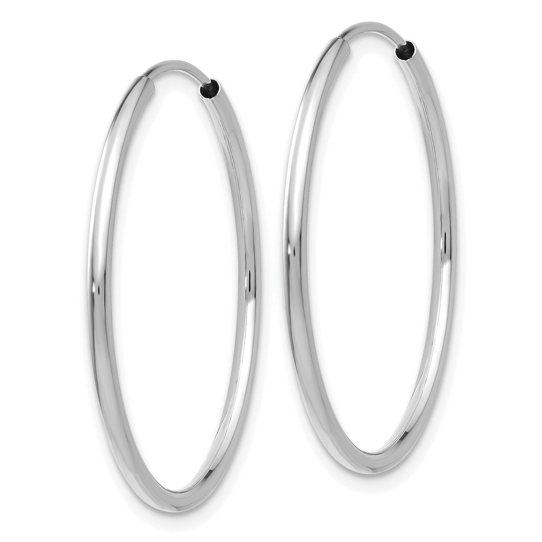 14k White Gold Polished Endless Hoop Earrings 1.5mm x 26 mm