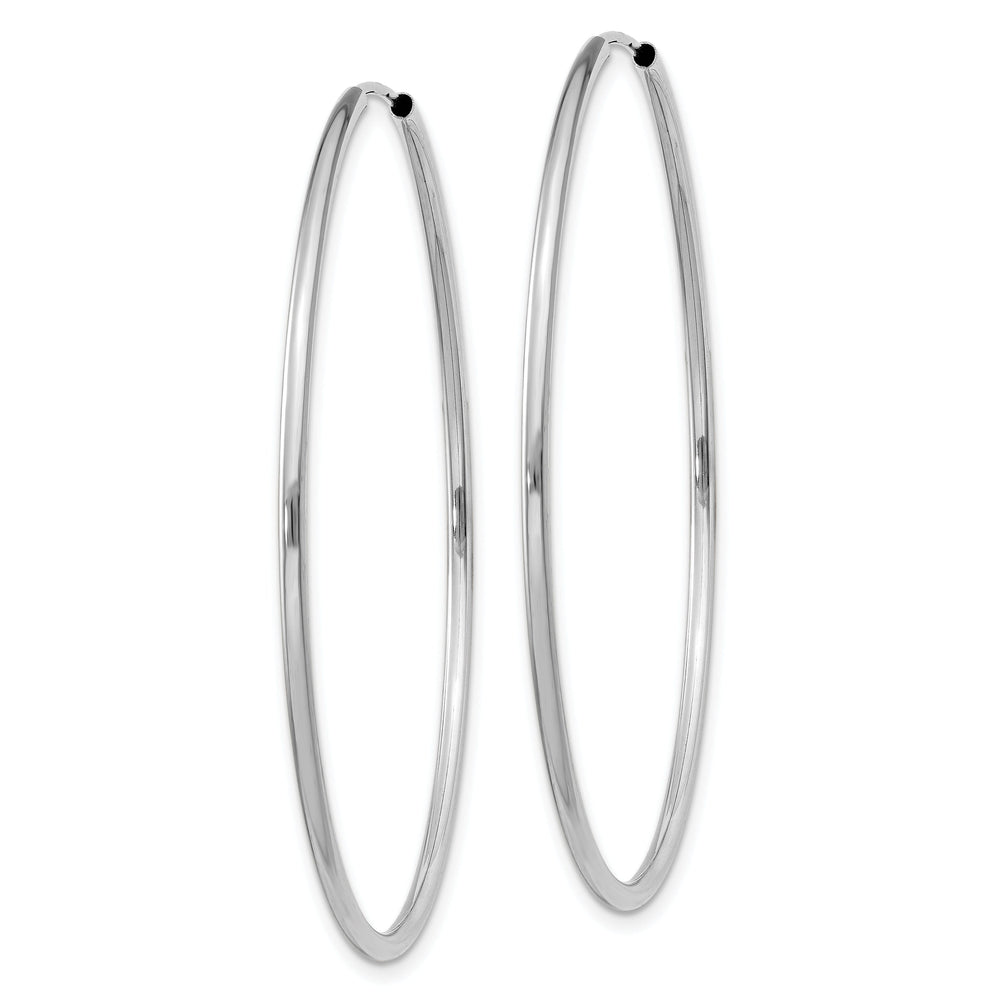 14k White Gold Polished Endless Hoop Earrings 1.5mm x 45mm