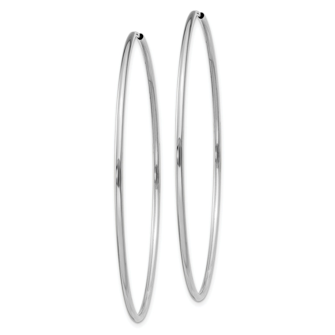 14k White Gold Polished Endless Hoop Earring 1.5mm x 56mm