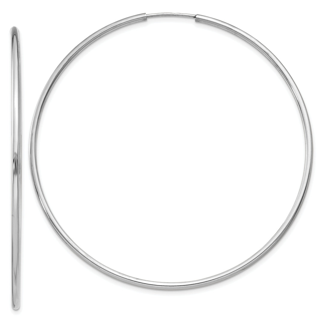 14k White Gold Polished Endless Hoop Earring 1.5mm x 56mm