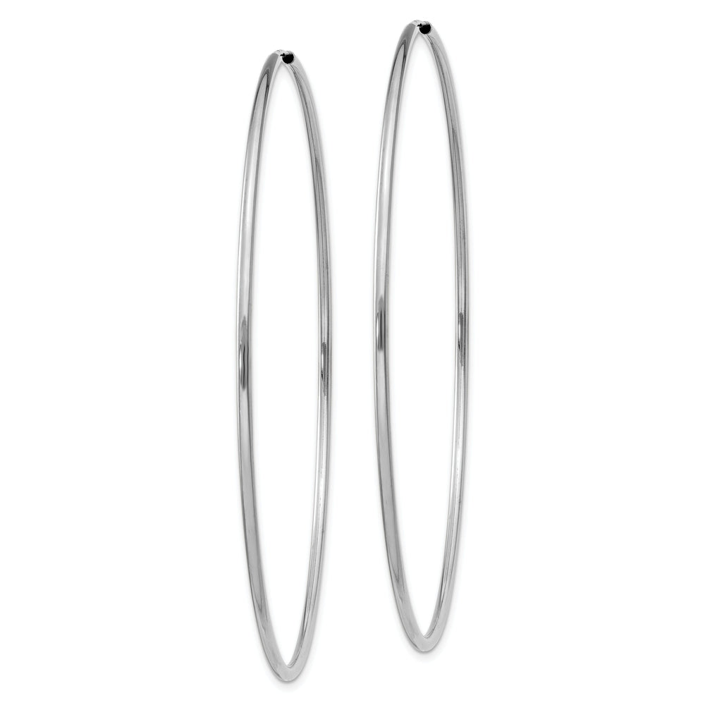 14k White Gold Polished Endless Hoop Earrings 15mm x 62mm