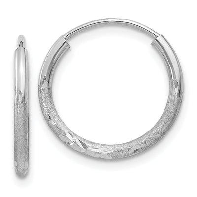 14k White Gold 1.5MM D.C Endless Hoop Earrings at $ 67.3 only from Jewelryshopping.com