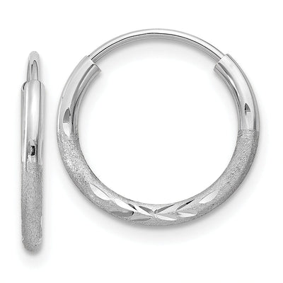 14k White Gold 1.5MM D.C Endless Hoop Earrings at $ 58.33 only from Jewelryshopping.com