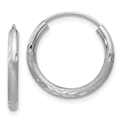 14k White Gold 2MM D.C Endless Hoop Earrings at $ 67.59 only from Jewelryshopping.com