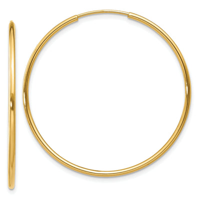 14k Yellow Gold 1.25MM Endless Hoop Earring at $ 97.27 only from Jewelryshopping.com