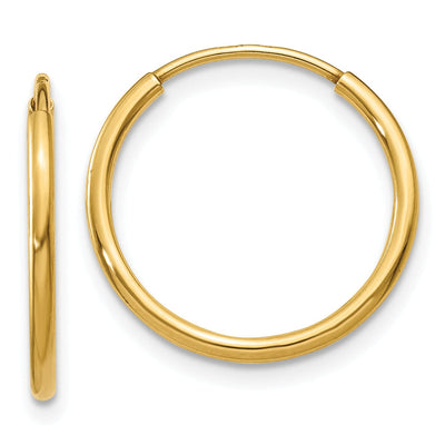 14k Yellow Gold 1.25MM Endless Hoop Earring at $ 45.8 only from Jewelryshopping.com