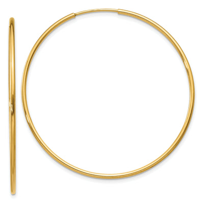 14k Yellow Gold 1.25MM Endless Hoop Earring at $ 134.3 only from Jewelryshopping.com