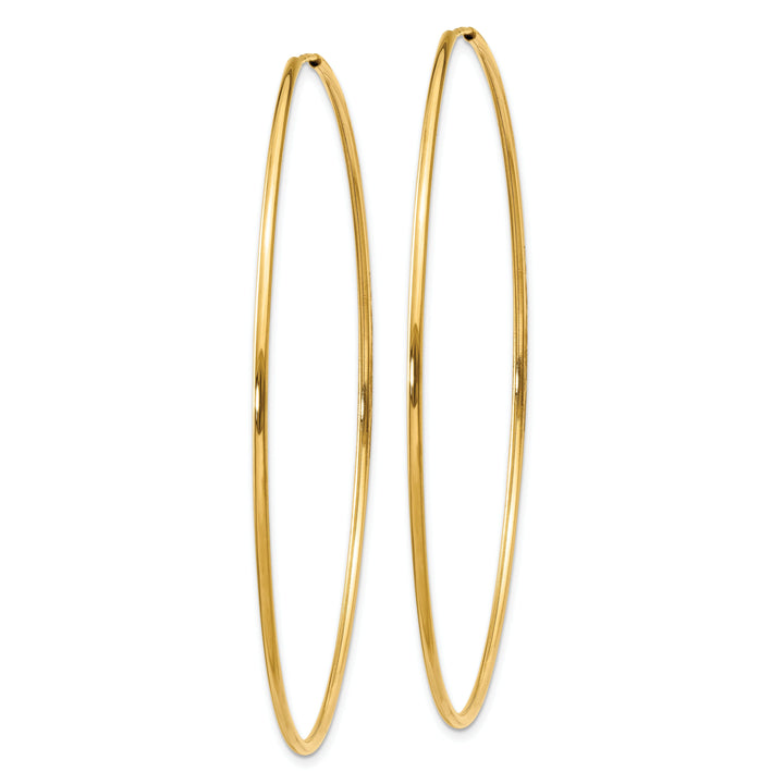 14k Yellow Gold Polished Endless Hoops 1.25mm x 60mm