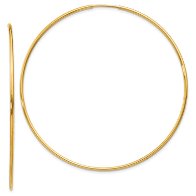 14k Yellow Gold 1.25MM Endless Hoop Earring at $ 191.47 only from Jewelryshopping.com
