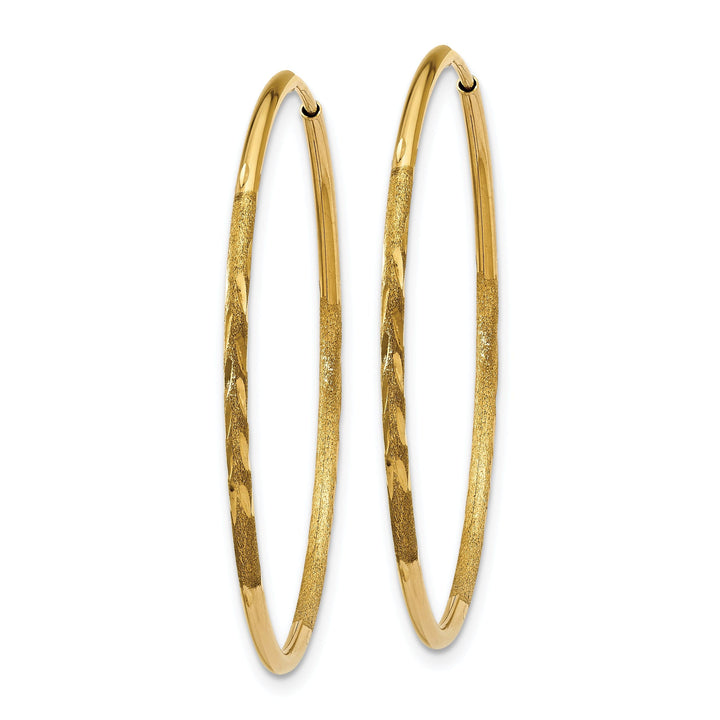 14k Yellow Gold D.C Endless Hoops 1.25mm x 17mm