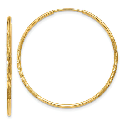 14k Yellow Gold 1.25MM D.C Endless Hoop Earring at $ 92.07 only from Jewelryshopping.com