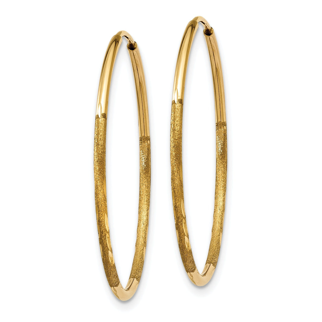 14k Yellow Gold D.C Endless Hoops 1.25mm x 26mm