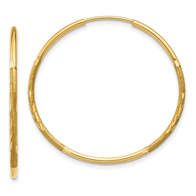 14k Yellow Gold 1.25MM D.C Endless Hoop Earring at $ 78.22 only from Jewelryshopping.com