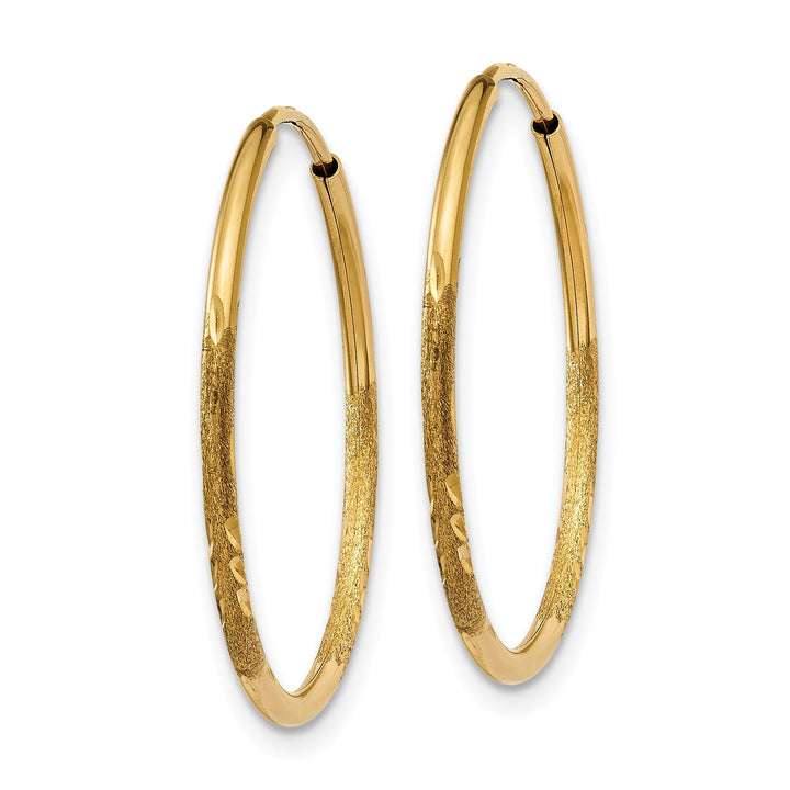 14k Yellow Gold D.C Endless Hoops 1.25mm x 21mm